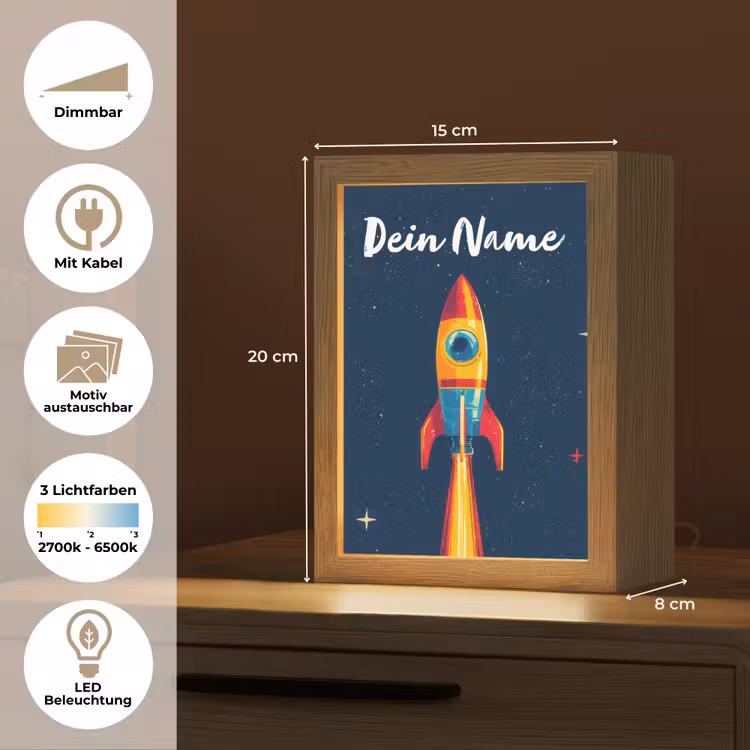 Raket - Rookwolken - Ruimte Light Box met kabel (Kinderlampje) klein -USP_websiteoverzichtDE