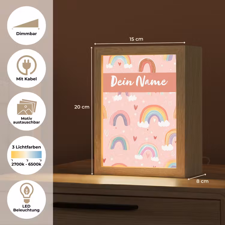Regenboog - Patroon - Pastel Light Box met kabel (Kinderlampje) klein -USP_websiteoverzichtDE