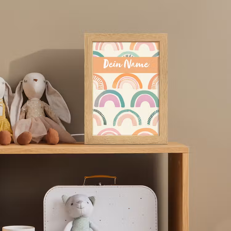 Regenboog - Pastel - Patroon Light Box met kabel (Kinderlampje) klein -sfeer2_kind