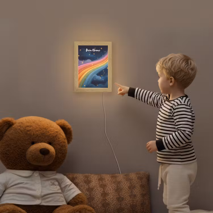 Regenboog - Sterrenhemel - Kleurrijk Light Box met kabel (Kinderlampje) klein -sfeer4a_kind