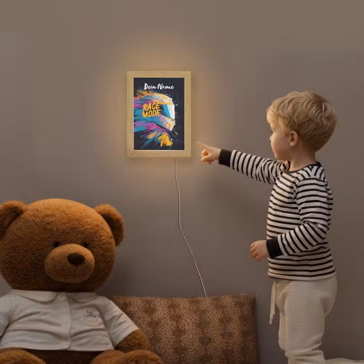 Racehelm - Abstract - Verf - Kleurrijk Light Box met kabel (Kinderlampje) klein -sfeer4a_kind