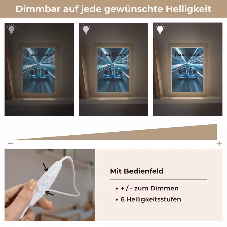 Race - Auto - Formule 1 - Jongens - Blauw Light Box met kabel (Kinderlampje) klein -USP_dimbaarDE
