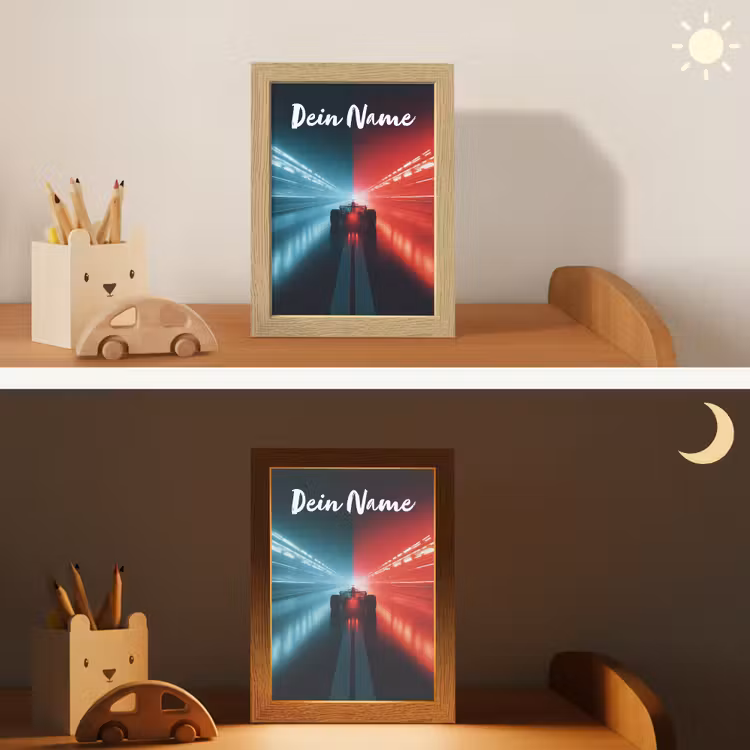 Raceauto - Verlichting - Neon - Rood Light Box met kabel (Kinderlampje) klein -sfeer3_kind