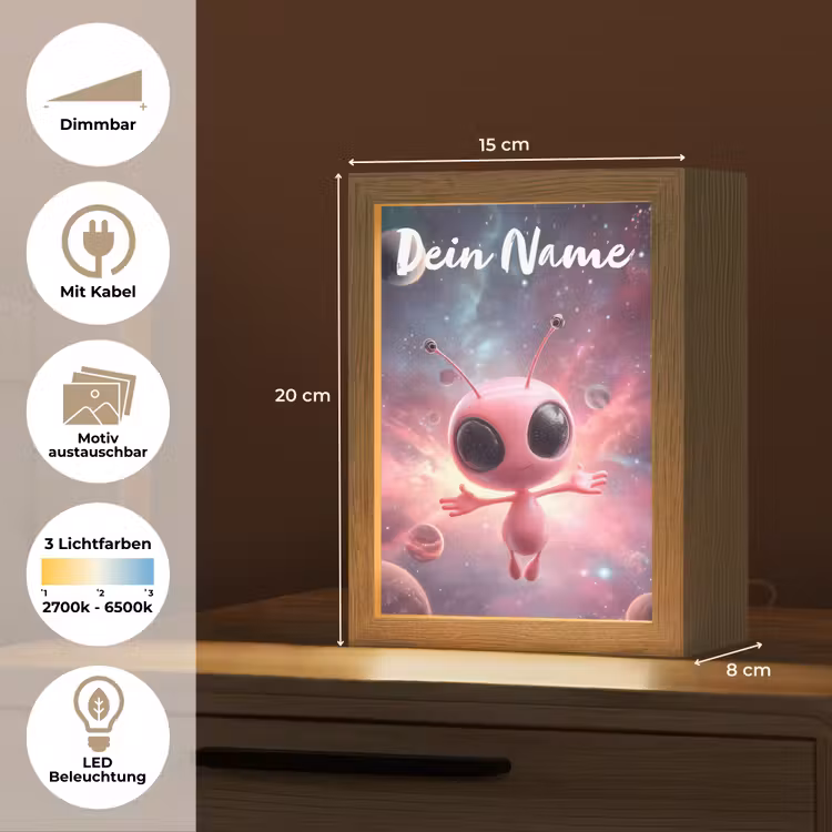 Roze - Alien - Planeten - Ruimte Light Box met kabel (Kinderlampje) klein -USP_websiteoverzichtDE
