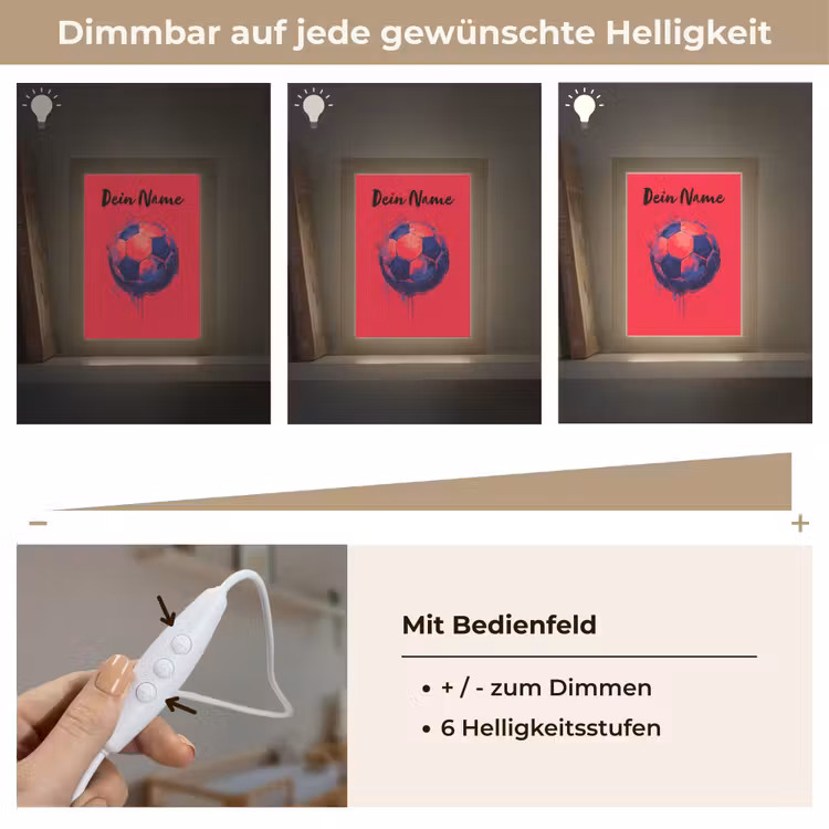 Rood - Voetbal - Abstract - Verfspatten Light Box met kabel (Kinderlampje) klein -USP_dimbaarDE