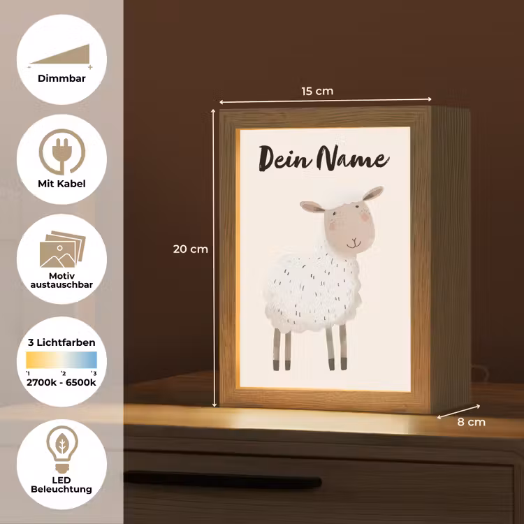 Schaap - Boerderij dier - Dieren Light Box met kabel (Kinderlampje) klein -USP_websiteoverzichtDE