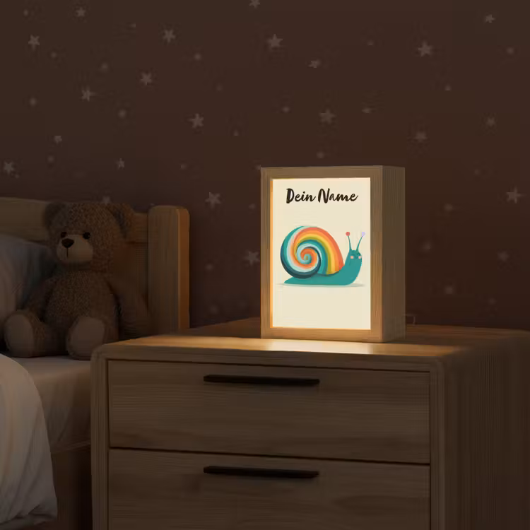 Slak - Regenboogschild - Groen Light Box met kabel (Kinderlampje) klein -sfeer1_kind