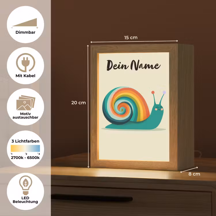 Slak - Regenboogschild - Groen Light Box met kabel (Kinderlampje) klein -USP_websiteoverzichtDE