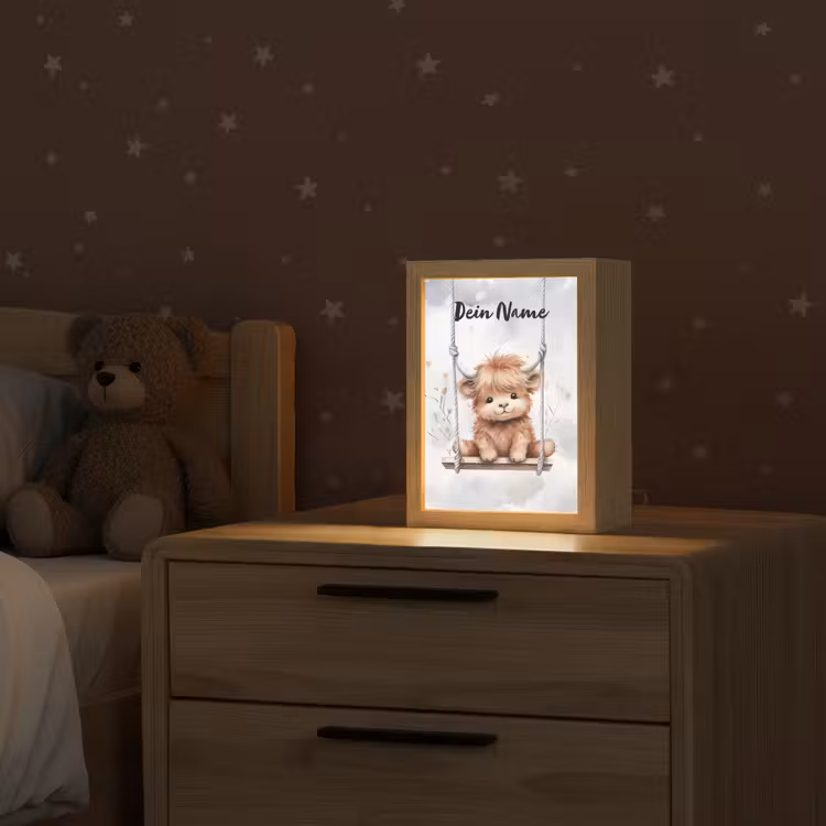 Schotse hooglander - Dier - Kinderen Light Box met kabel (Kinderlampje) klein -sfeer1_kind