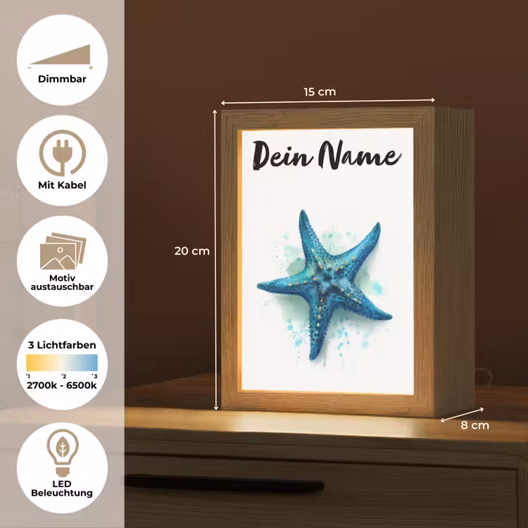 Zeester - Blauw - Spetters Light Box met kabel (Kinderlampje) klein -USP_websiteoverzichtDE