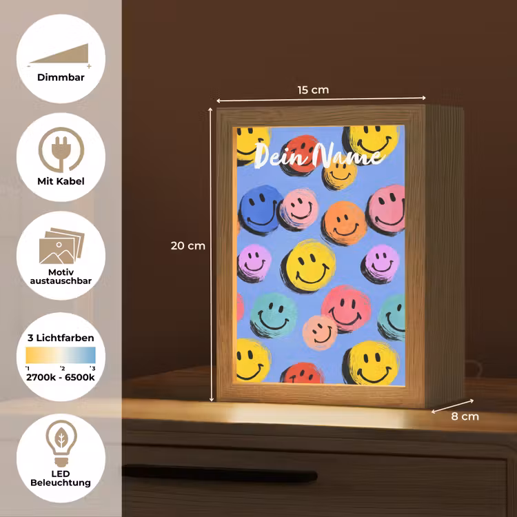 Smileys - Kleurrijk Light Box met kabel (Kinderlampje) klein -USP_websiteoverzichtDE