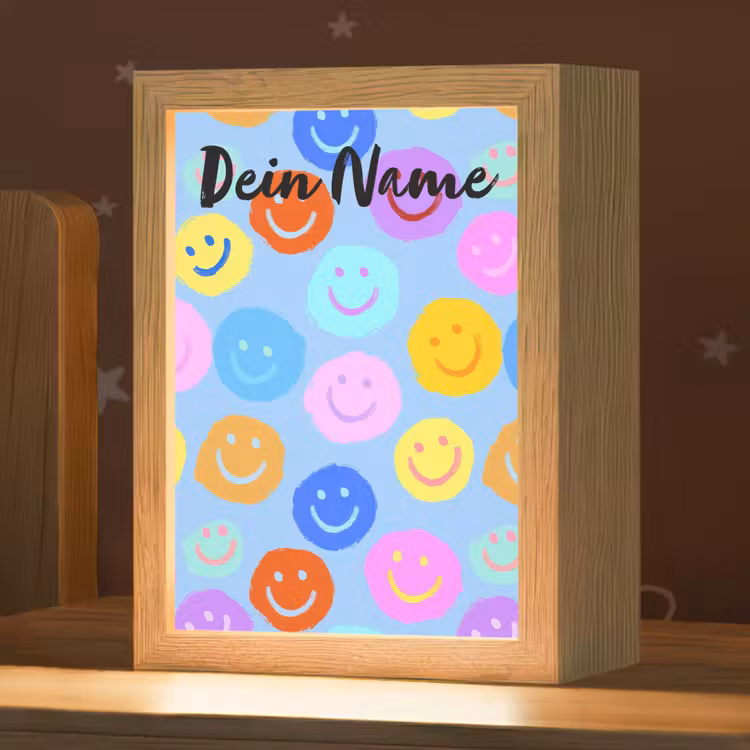 Smileys - Kleurrijk - Grappig Light Box met kabel (Kinderlampje) klein -zzz_3d_website