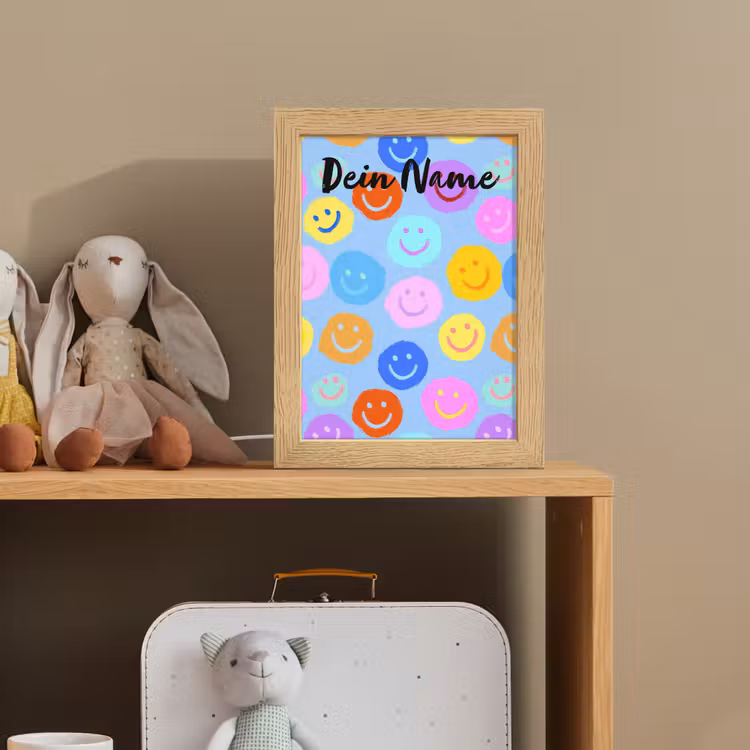 Smileys - Kleurrijk - Grappig Light Box met kabel (Kinderlampje) klein -sfeer2_kind