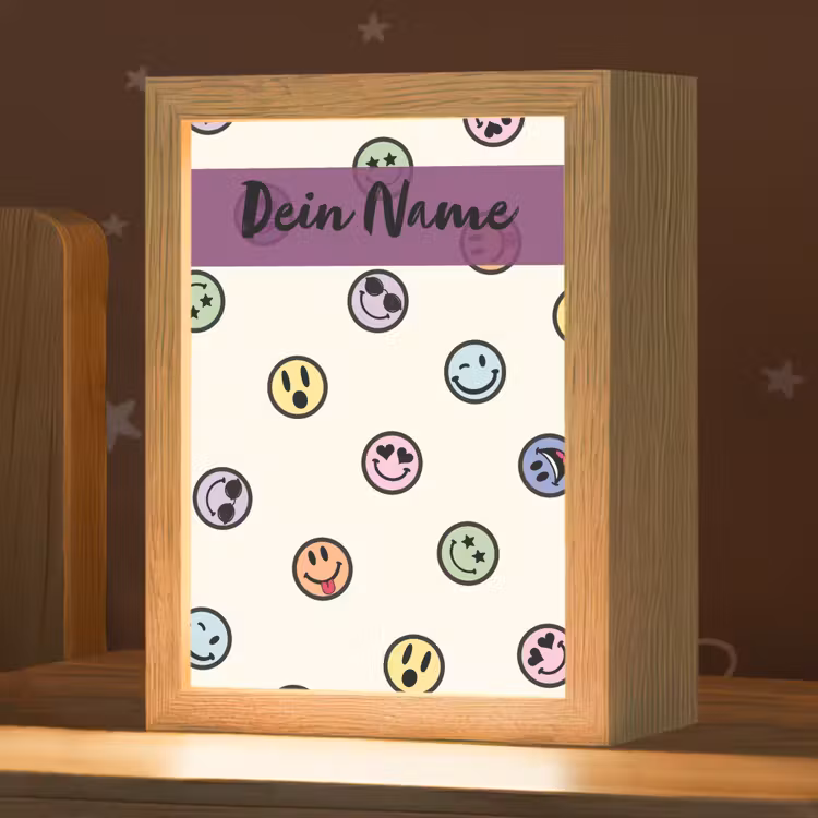 Smileys - Kleurrijk - Grappig Light Box met kabel (Kinderlampje) klein -zzz_3d_website