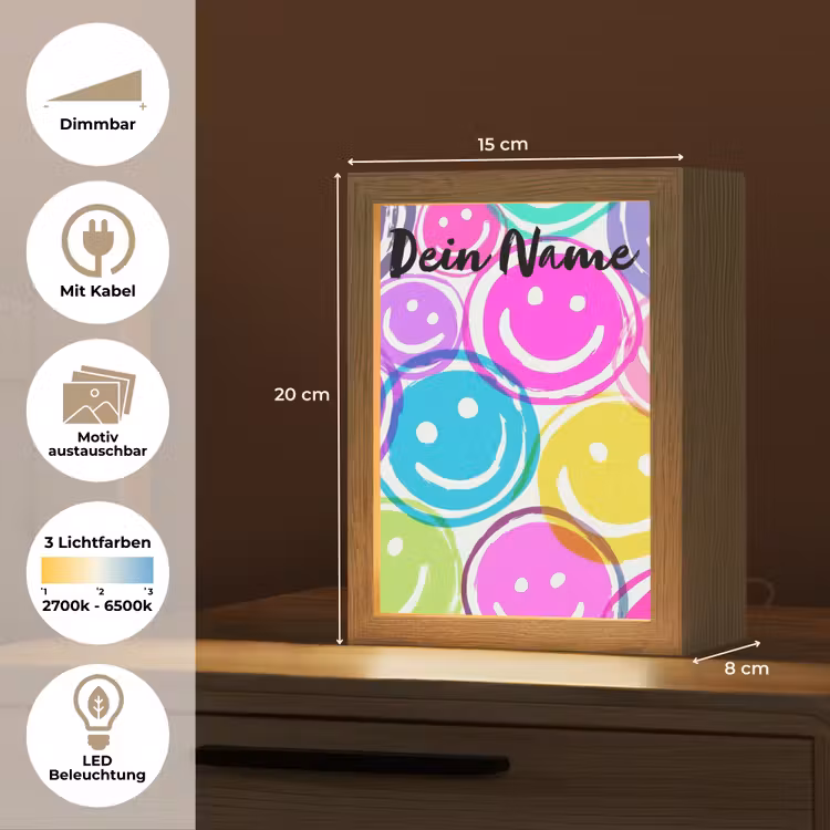 Smileys - Kleurrijk - Neon Light Box met kabel (Kinderlampje) klein -USP_websiteoverzichtDE