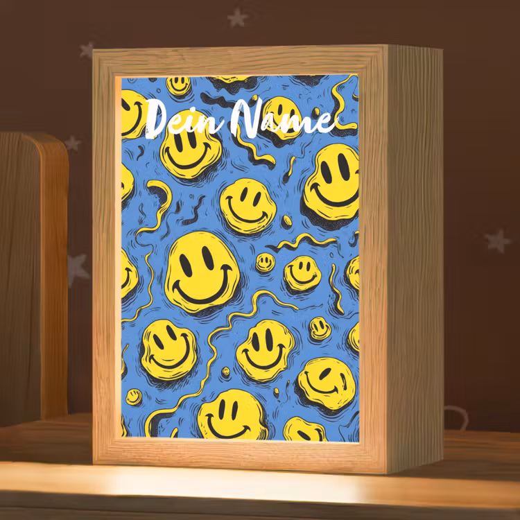 Smileys - Geel - Blauw Light Box met kabel (Kinderlampje) klein -zzz_3d_website