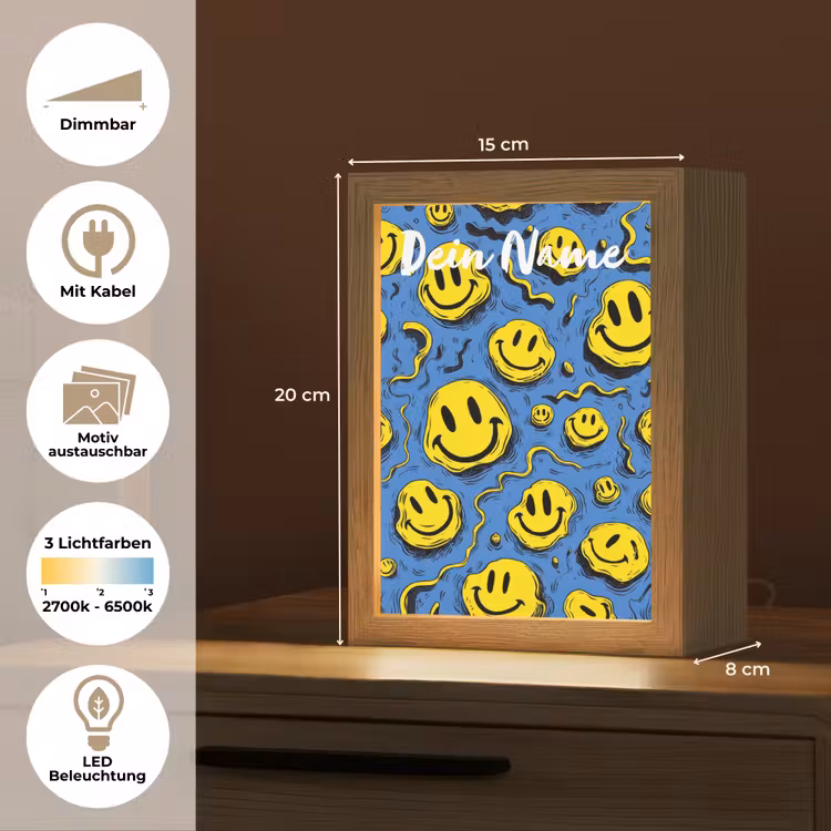 Smileys - Geel - Blauw Light Box met kabel (Kinderlampje) klein -USP_websiteoverzichtDE