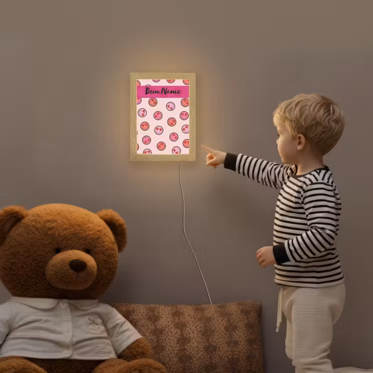 Smileys - Hartjes - Roze Light Box met kabel (Kinderlampje) klein -sfeer4a_kind