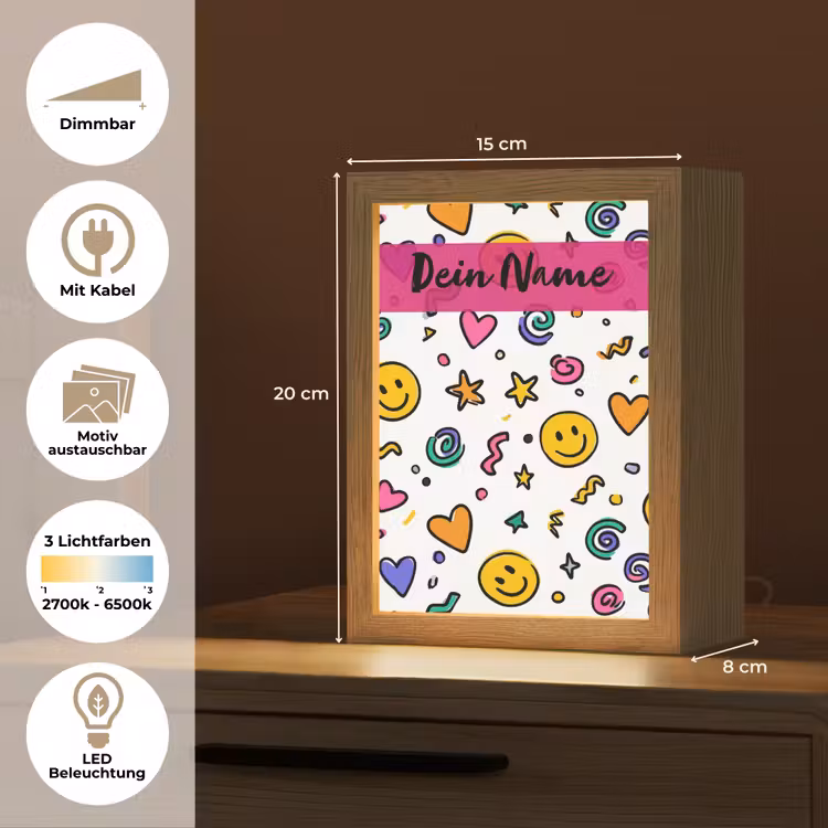 Smileys - Pictogrammen - Kleurrijk Light Box met kabel (Kinderlampje) klein -USP_websiteoverzichtDE