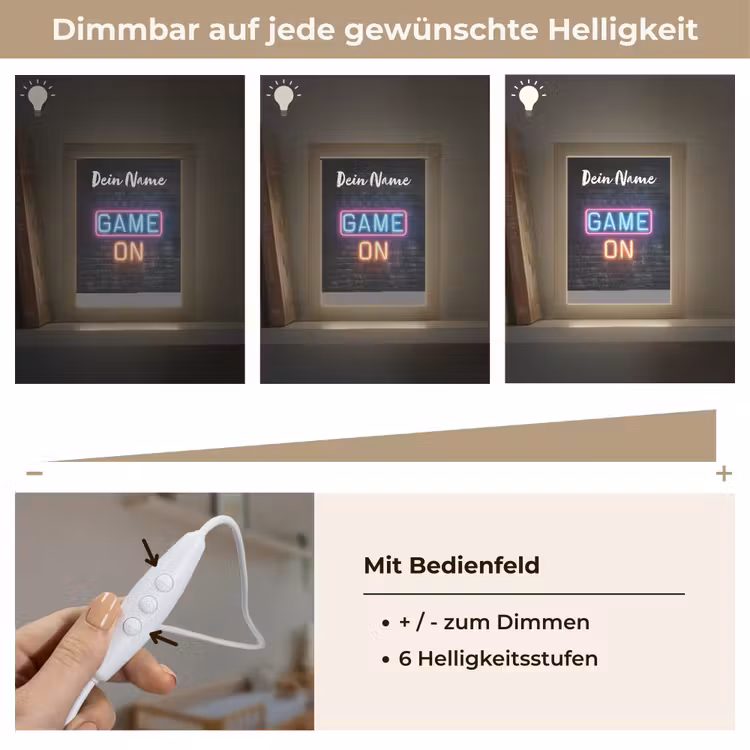 Game - Neon - Muur Light Box met kabel (Kinderlampje) klein -USP_dimbaarDE