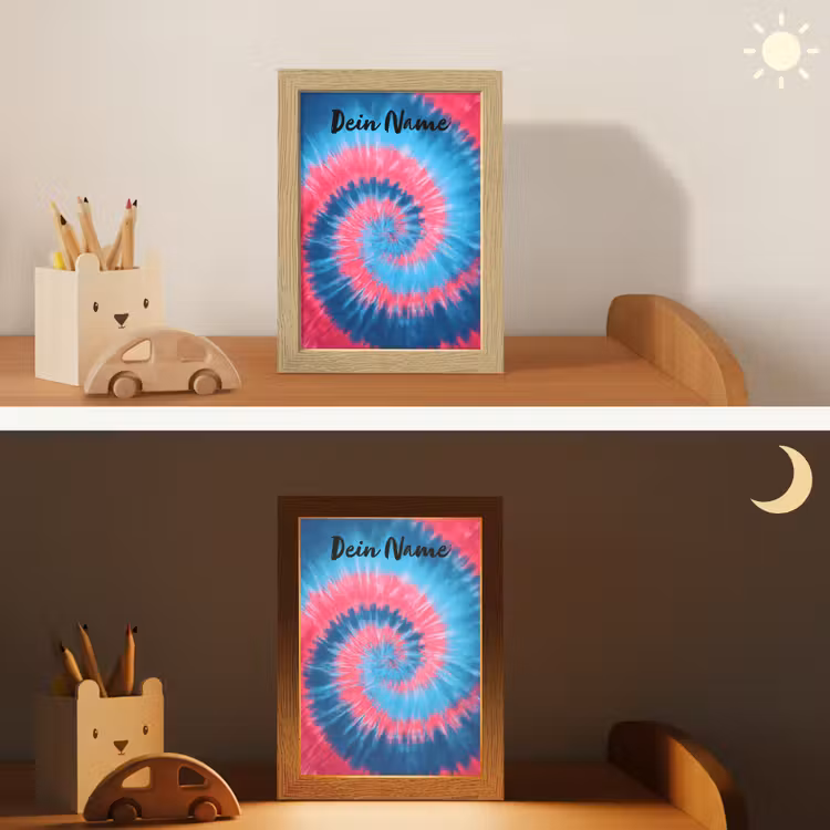 Spiraal - Roze - Blauw Light Box met kabel (Kinderlampje) klein -sfeer3_kind