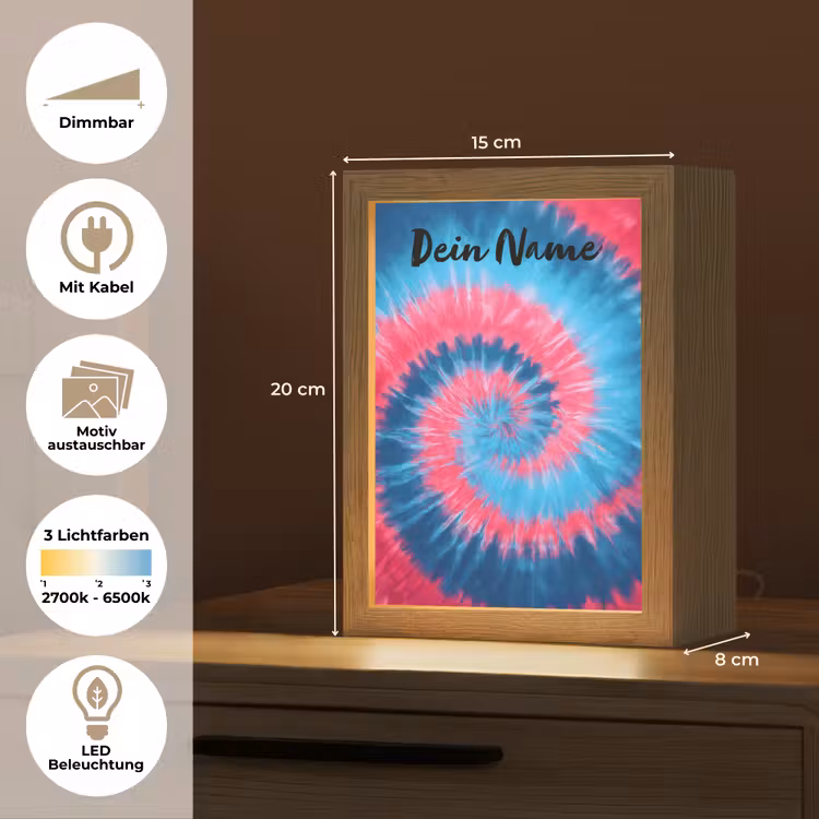 Spiraal - Roze - Blauw Light Box met kabel (Kinderlampje) klein -USP_websiteoverzichtDE