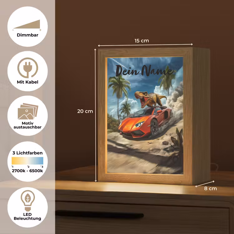 Sportauto - Rood - Dino Light Box met kabel (Kinderlampje) klein -USP_websiteoverzichtDE