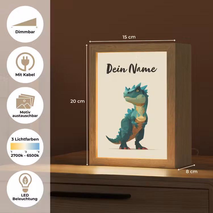Stekels - Dino - Blauw - Gespierd Light Box met kabel (Kinderlampje) klein -USP_websiteoverzichtDE