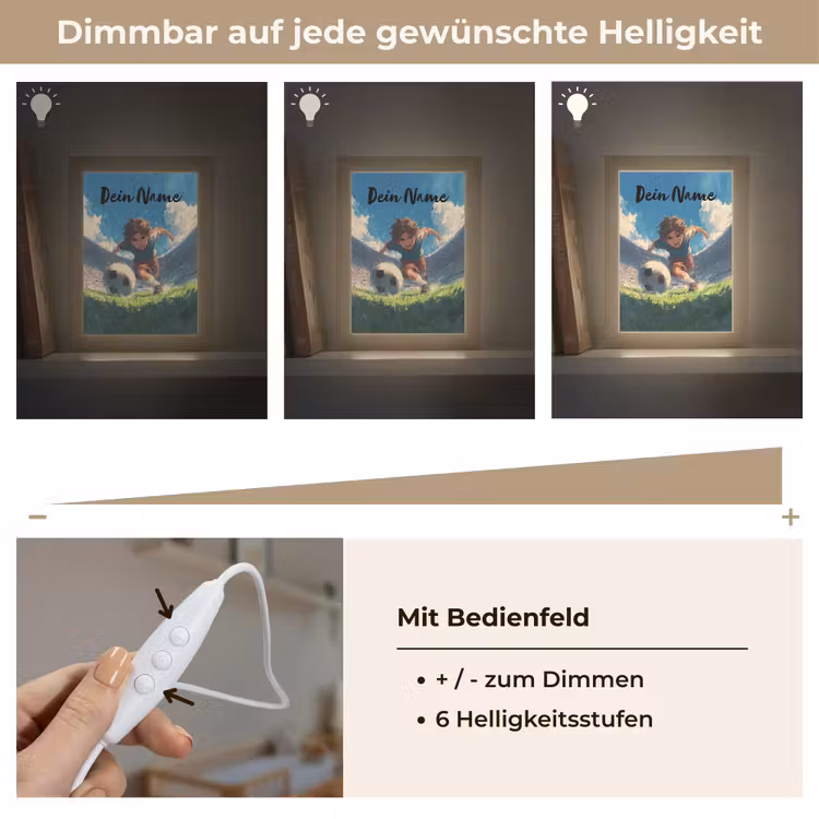 Stadion - Voetbal - Jongen Light Box met kabel (Kinderlampje) klein -USP_dimbaarDE