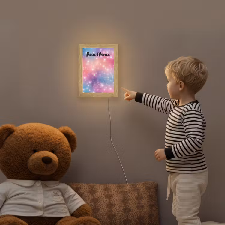 Sterren - Abstract - Kleuren Light Box met kabel (Kinderlampje) klein -sfeer4a_kind