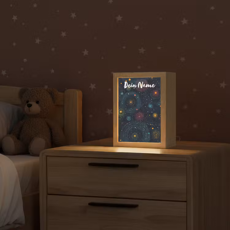 Sterren - Kleurrijk - Lichtgevende kernen Light Box met kabel (Kinderlampje) klein -sfeer1_kind