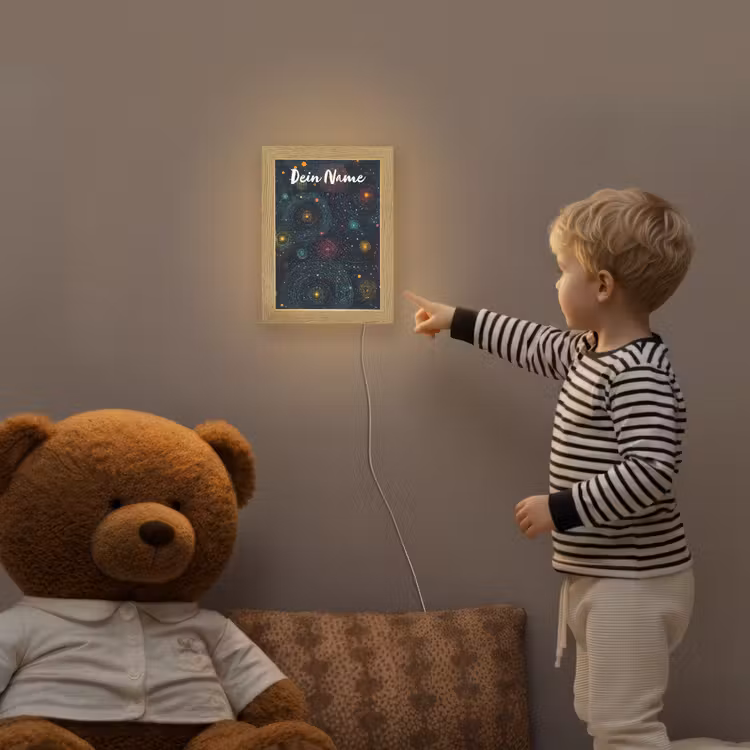 Sterren - Kleurrijk - Lichtgevende kernen Light Box met kabel (Kinderlampje) klein -sfeer4a_kind