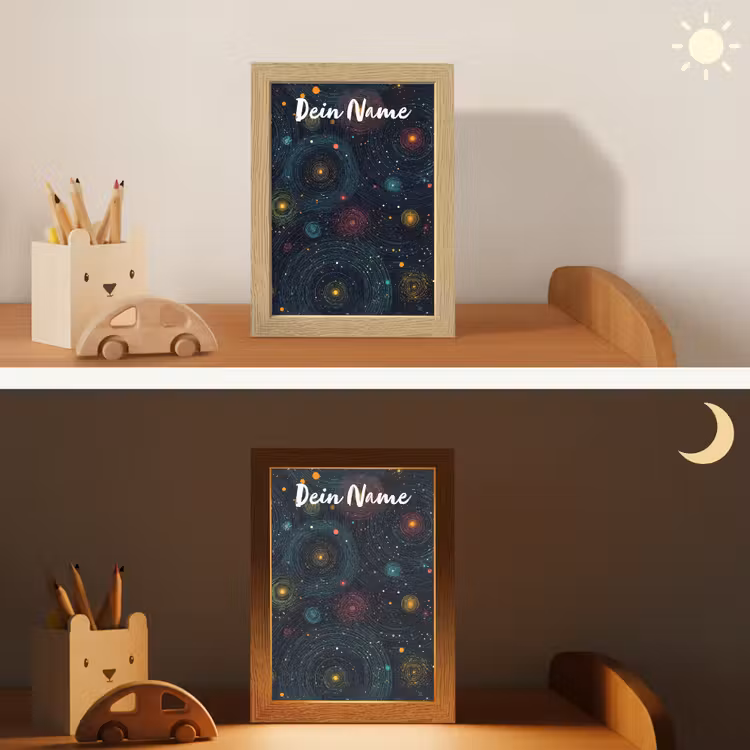 Sterren - Kleurrijk - Lichtgevende kernen Light Box met kabel (Kinderlampje) klein -sfeer3_kind