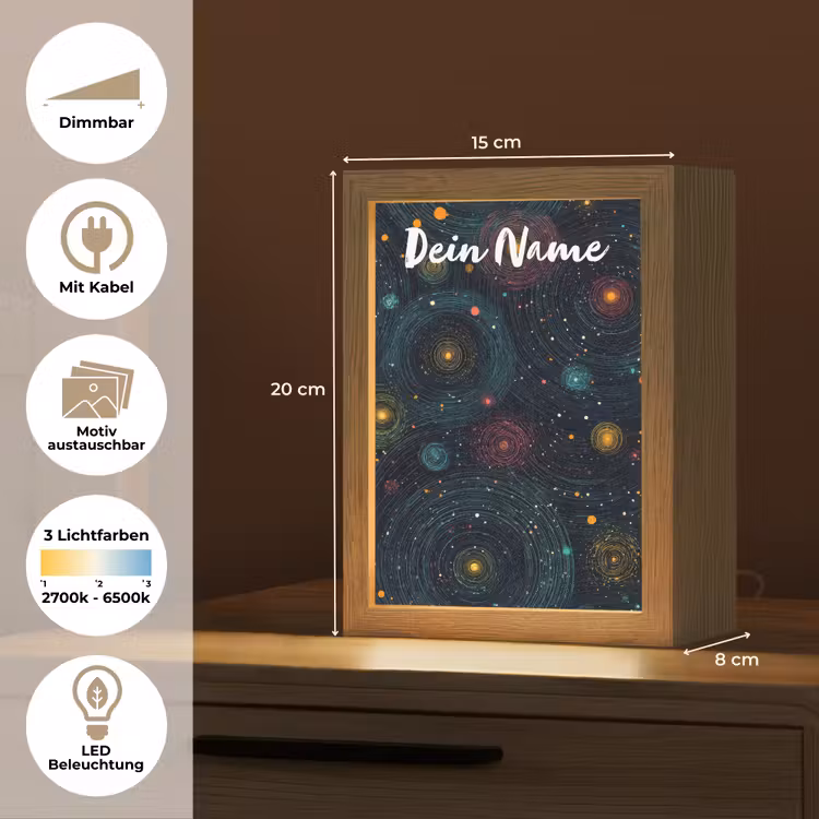Sterren - Kleurrijk - Lichtgevende kernen Light Box met kabel (Kinderlampje) klein -USP_websiteoverzichtDE