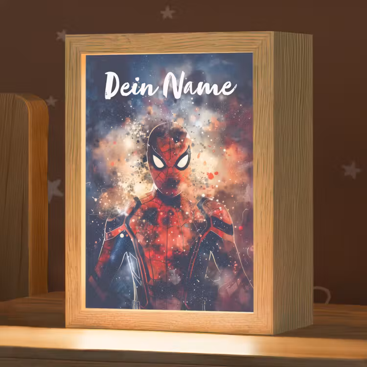 Superheld - Jongens - Rook - Kleuren Light Box met kabel (Kinderlampje) klein -zzz_3d_website
