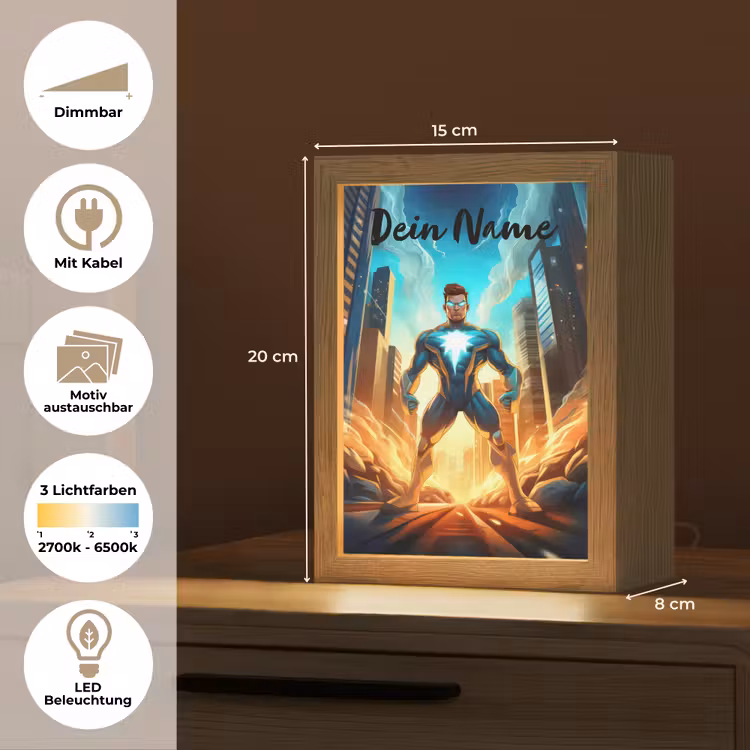 Superhelden - Kinderen - Jongens Light Box met kabel (Kinderlampje) klein -USP_websiteoverzichtDE