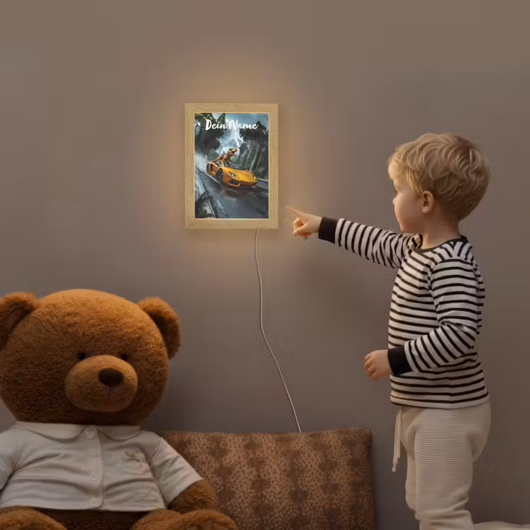 T-Rex - Auto - Regenwoud Light Box met kabel (Kinderlampje) klein -sfeer4a_kind