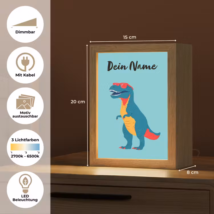 T-Rex - Zonnebril - Blauw - Glimlach Light Box met kabel (Kinderlampje) klein -USP_websiteoverzichtDE