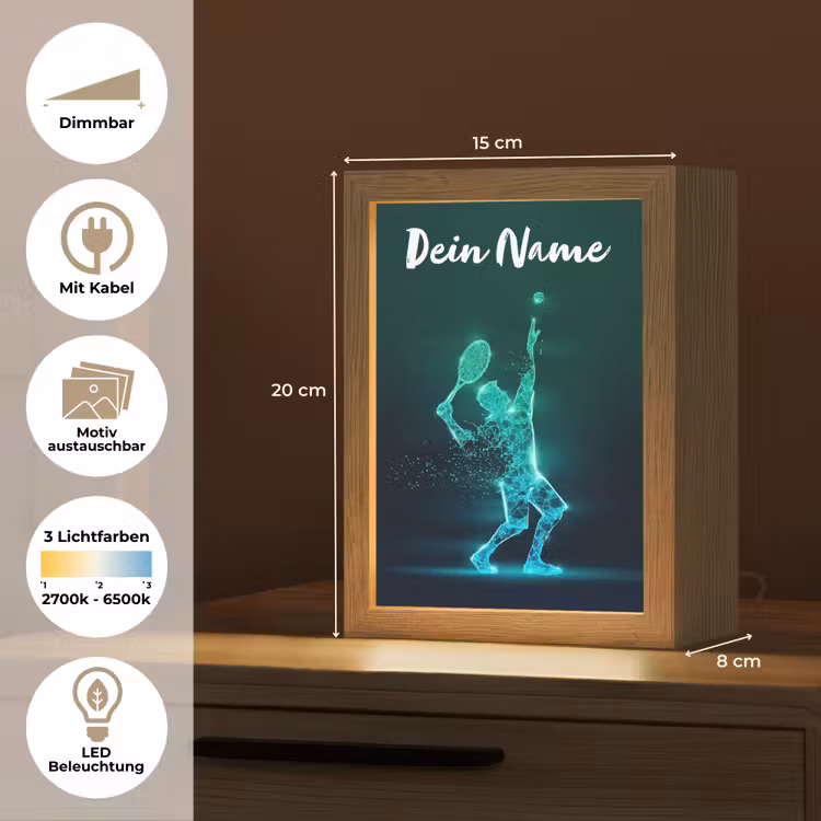 Tennis - Futuristisch - Sport - Neon Light Box met kabel (Kinderlampje) klein -USP_websiteoverzichtDE
