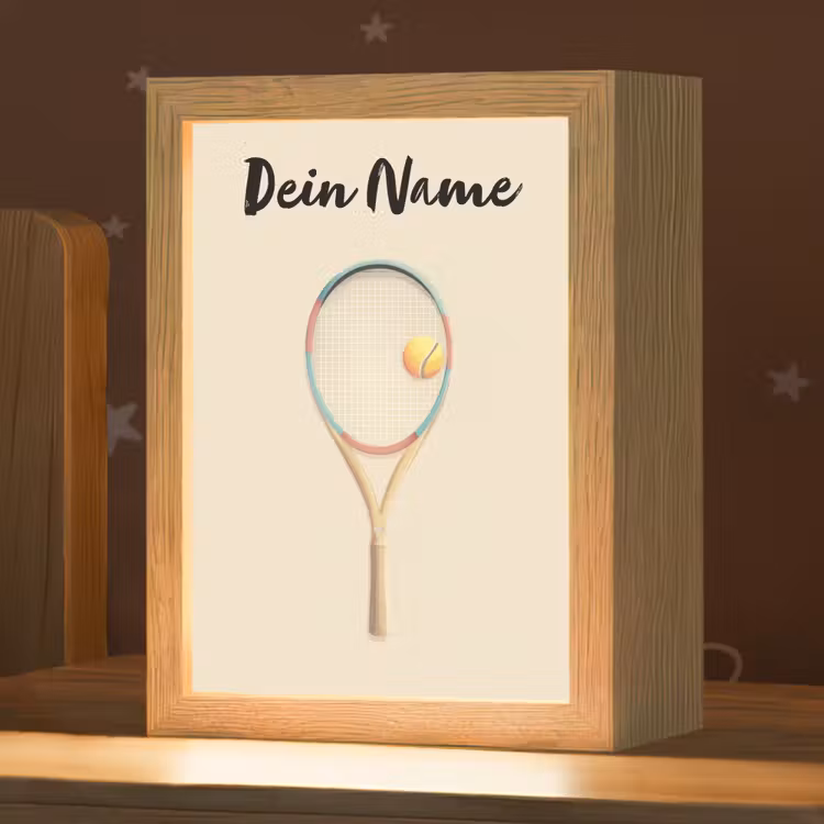 Tennisracket - Bal - Beige Light Box met kabel (Kinderlampje) klein -zzz_3d_website