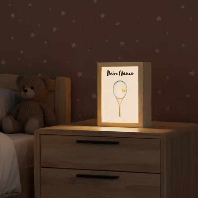 Tennisracket - Bal - Beige Light Box met kabel (Kinderlampje) klein -sfeer1_kind