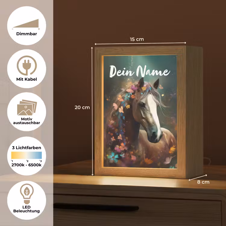 Dieren - Paard - Natuur - Vlinder - Bloemen Light Box met kabel (Kinderlampje) klein -USP_websiteoverzichtDE