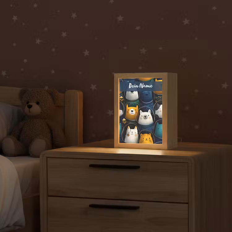 Dieren - Ruimtepakken - Sterren Light Box met kabel (Kinderlampje) klein -sfeer1_kind