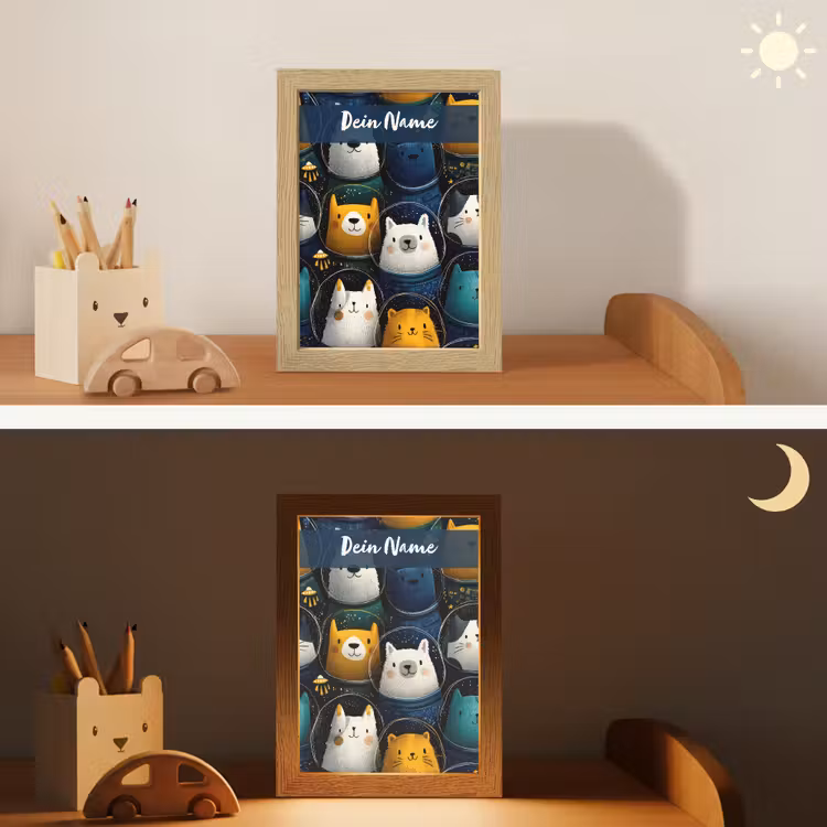 Dieren - Ruimtepakken - Sterren Light Box met kabel (Kinderlampje) klein -sfeer3_kind
