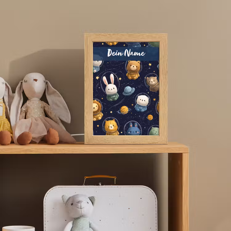 Dieren - Sterrenhemel - Ruimte Light Box met kabel (Kinderlampje) klein -sfeer2_kind