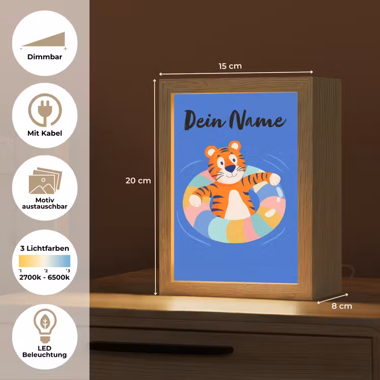 Tijger - Zwemband - Water Light Box met kabel (Kinderlampje) klein -USP_websiteoverzichtDE