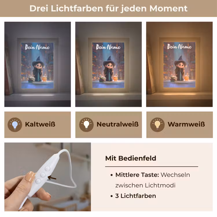 Tovenares - Magie - Toverstaf - Sterren Light Box met kabel (Kinderlampje) klein -USP_lichtkleurDE