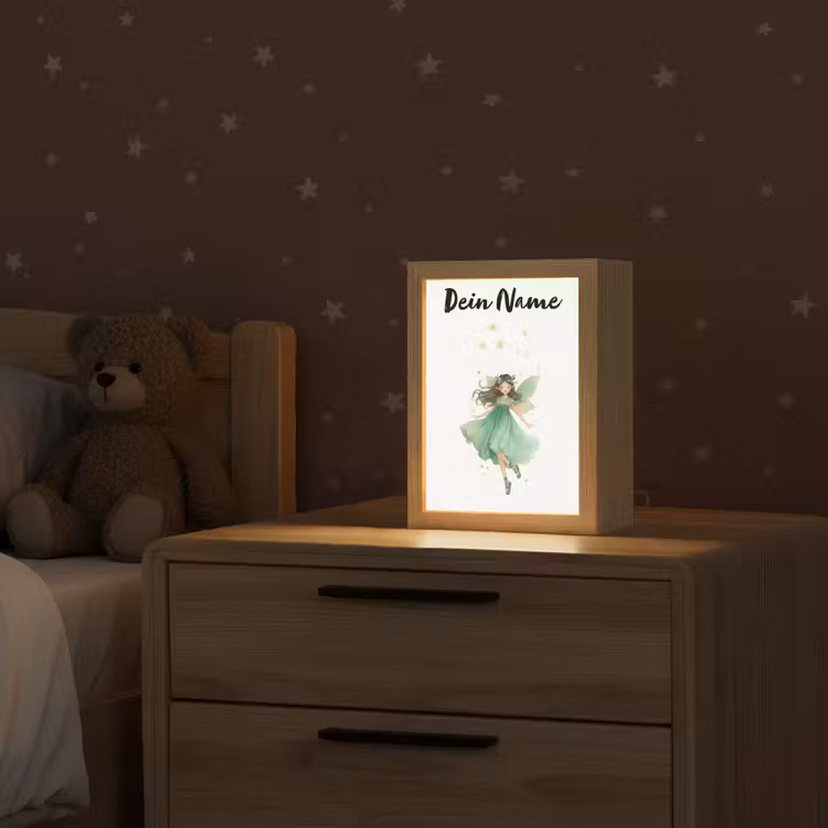 Bosfee - Groen - Sprookje Light Box met kabel (Kinderlampje) klein -sfeer1_kind
