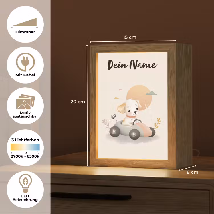 Puppy - Oranje - Raceauto Light Box met kabel (Kinderlampje) klein -USP_websiteoverzichtDE