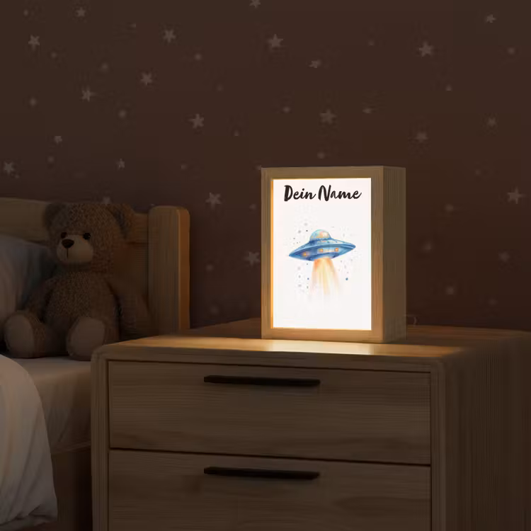 Ruimte - Ufo - Sterren Light Box met kabel (Kinderlampje) klein -sfeer1_kind